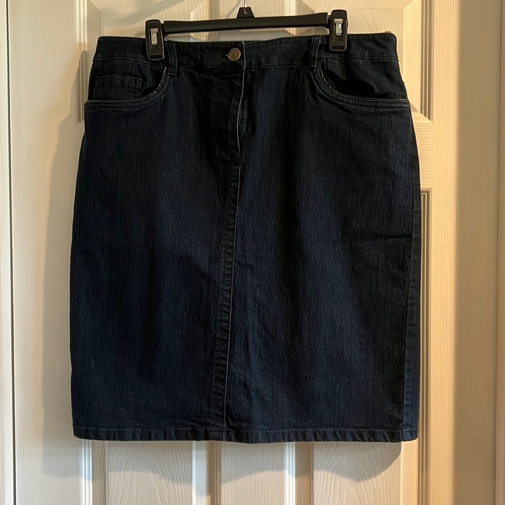 Jones New York Navy Denim Pencil Skirt